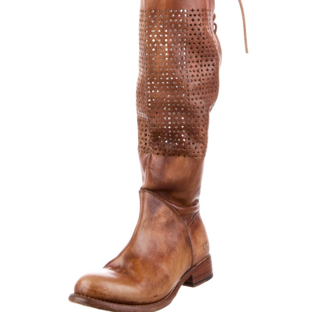 Bed Stu leather laser cut riding boots.